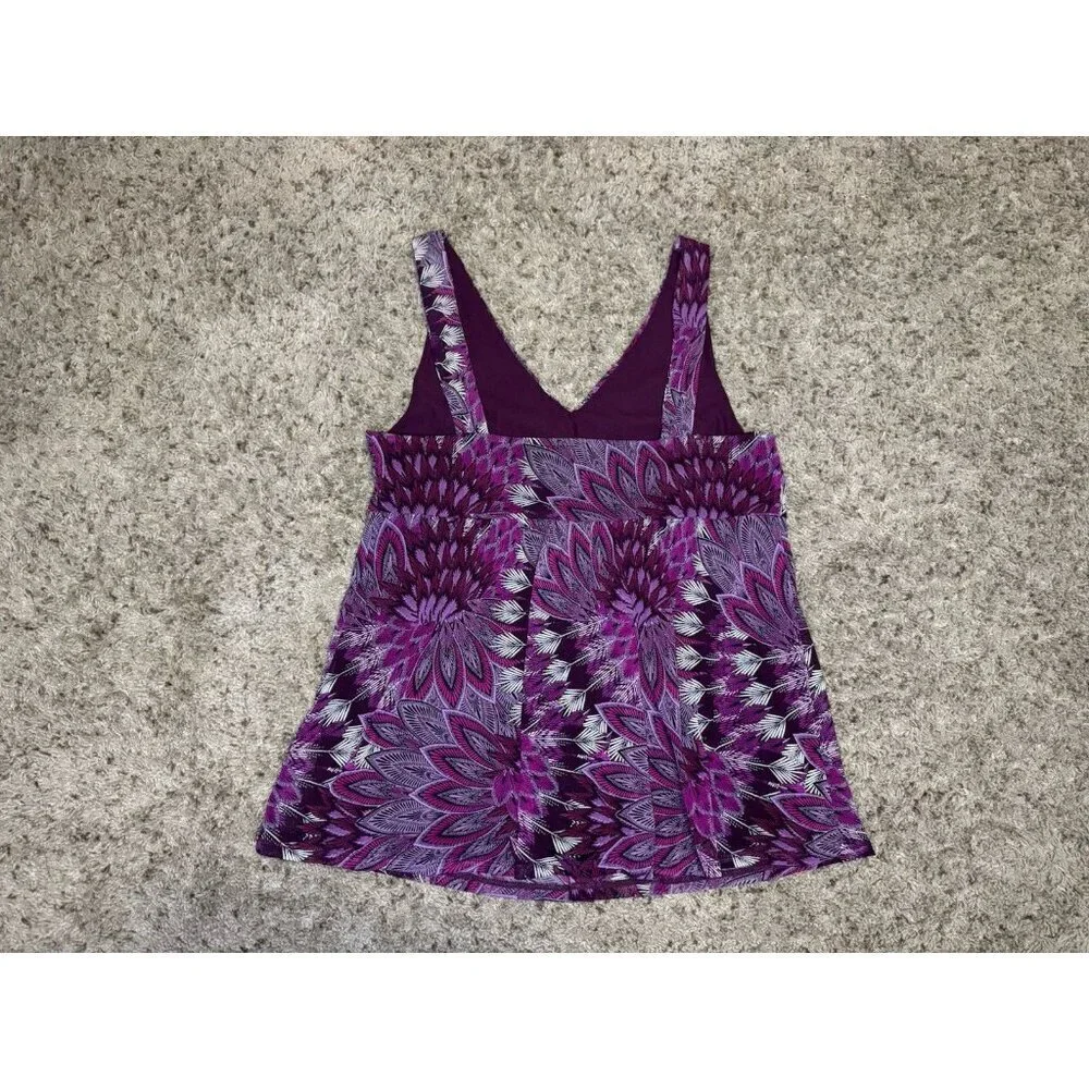 Apt 9 Y2K 90s Babydoll Floral Peacock Tank Top Cami Purple Mesh Fairy Goth LARGE - Picture 2 of 8